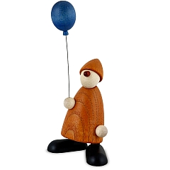 Gratulant Linus gelb mit blauem Luftballon