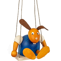 Easter Bunny blue on the swing 11 cm