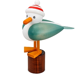 Seagull large light blue with striped hat red