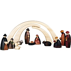 Crib figures large 17 cm tall with stable from Björn Köhler