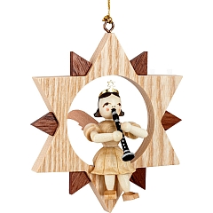 Angel natural wood in the Star with Clarinet