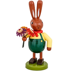 Easter Bunny with Bouquet and green pants 16 cm