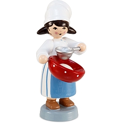 Winter child cookie baker girl with sieve blue from Ulmik