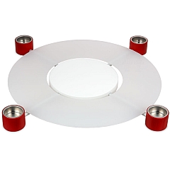 RONDELL TL white surface, red candle holder