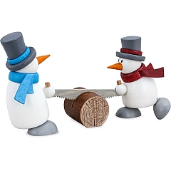 Snowman Fritz & Otto with Crosscut Saw