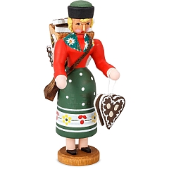 Gingerbread saleswoman with green skirt