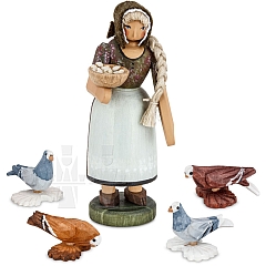 Farmers wife with pigeons