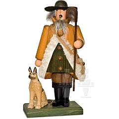 Smoking man Shepherd with dog